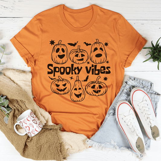 Spooky Vibes Pumpkins Tee-0